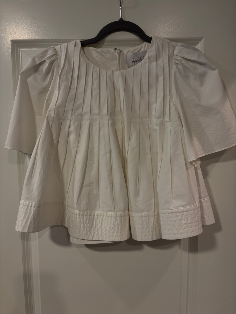 Anthropologie Mare Mare Pleated White Women's Top Cropped Swing style
